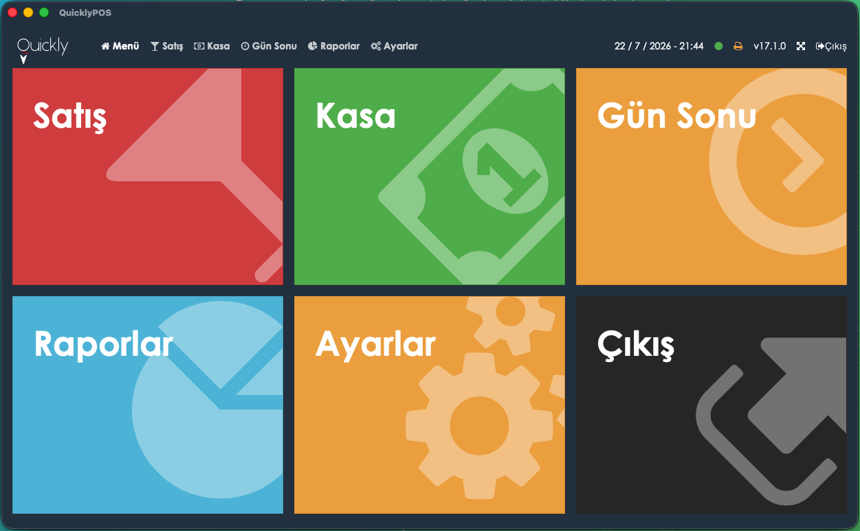 Quickly POS uygulama ekranı